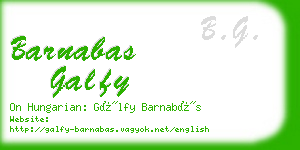 barnabas galfy business card
